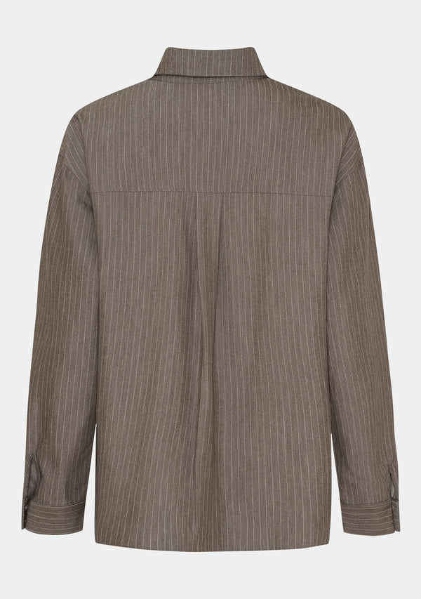 I SAY Jessi Striped Shirt Shirts H64 Taupe Pinstripe