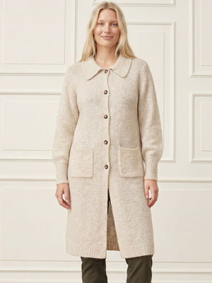 I SAY Joa Long Cardigan Knitwear 101 Broken White