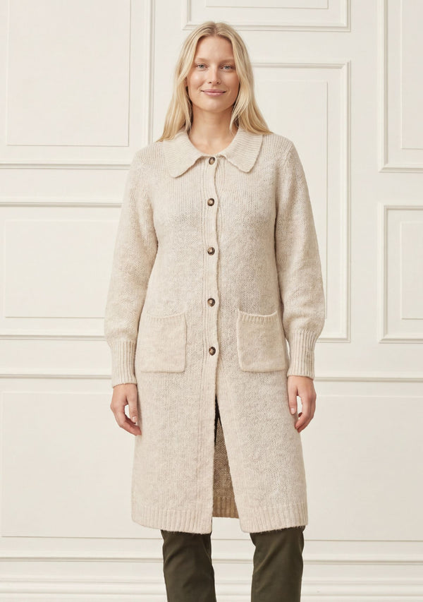 I SAY Joa Long Cardigan Knitwear 101 Broken White