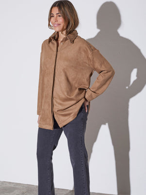 I SAY Kaja Shirt Jacket Jackets 930 Potato