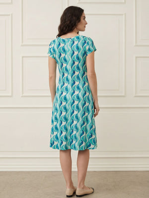 I SAY Kalla Jersey Dress Basics M72 Aqua Flow