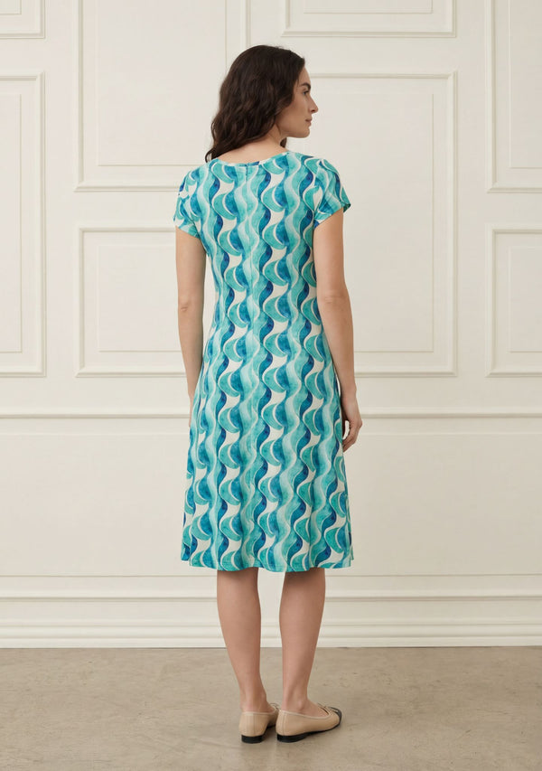 I SAY Kalla Jersey Dress Basics M72 Aqua Flow
