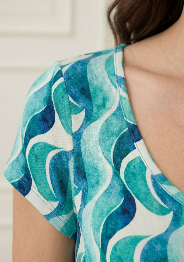 I SAY Kalla Jersey Dress Basics M72 Aqua Flow