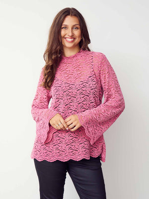 I SAY Kamille Lace Blouse Blouses 536 Cerise