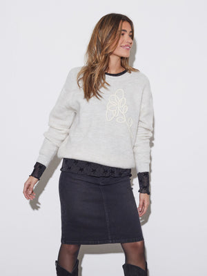 I SAY Kamo Knit Pullover Knitwear 101 Broken White