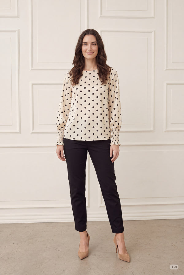 I SAY Kleo Blouse Blouses N63 Cream w/Dots