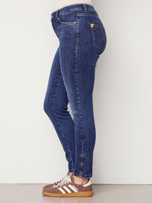 I SAY Lecco Zip Jeans Pants 687 Dark Denim Wash