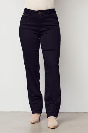I SAY Lido Straight Long Jeans Pants 900 Black