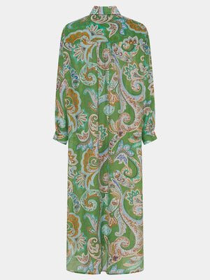 I SAY Lotta Shirt Dress Dresses N37 Grass Green Paisley