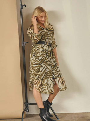 I SAY Lotta Shirt Dress Dresses N49 Khaki Flow