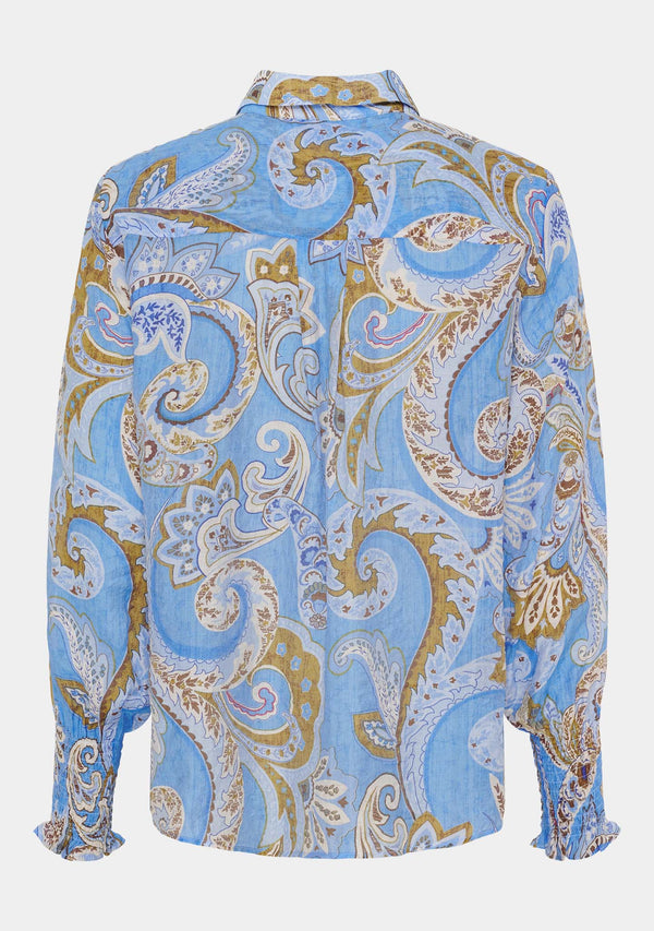 I SAY Lotta Smock Shirt Shirts N13 Fresh Blue Paisley