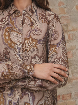 I SAY Lotta Smock Shirt Shirts N45 Taupe Paisley