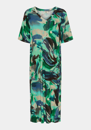 I SAY Louis Printed Long Dress Dresses L90 Green Power