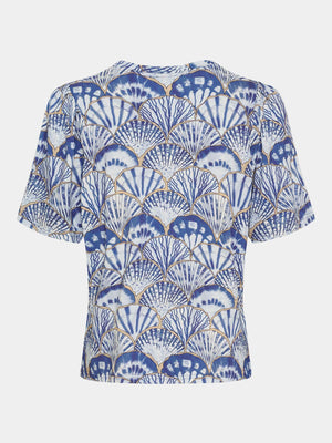 I SAY Louis Printed T-shirt T-Shirts M71 Blue Seashell