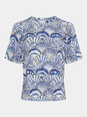 I SAY Louis Printed T-shirt T-Shirts M71 Blue Seashell