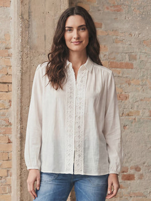 I SAY Lykke Colar Shirt Shirts 101 Broken White