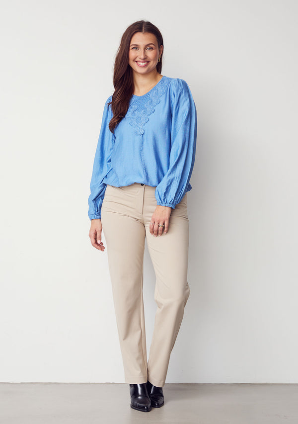 I SAY Lykke Lace Blouse Blouses 604 Blue