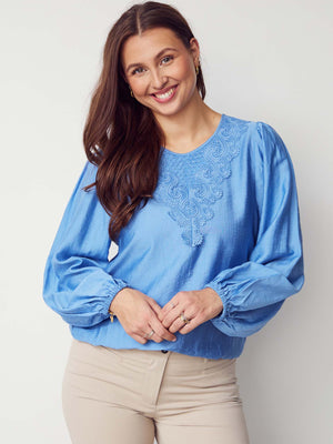 I SAY Lykke Lace Blouse Blouses 604 Blue
