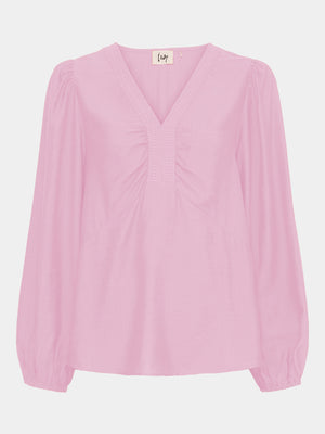 I SAY Lykke V-Neck Blouse Blouses 401 Rose