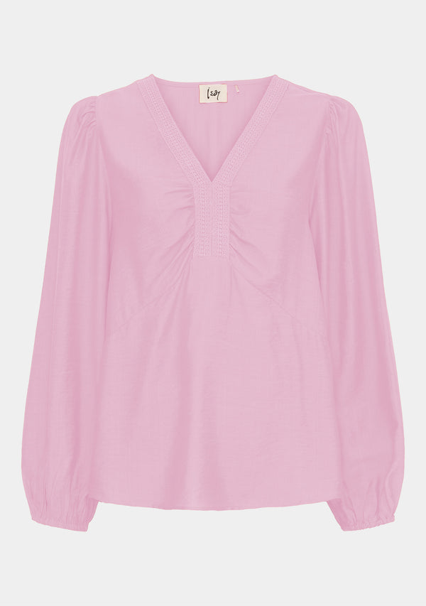 I SAY Lykke V-Neck Blouse Blouses 401 Rose