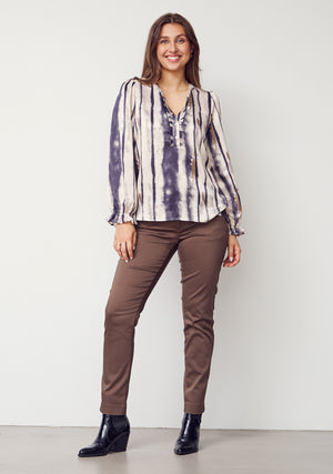 I SAY Melba Flounce Blouse Blouses L32 Earth Tones