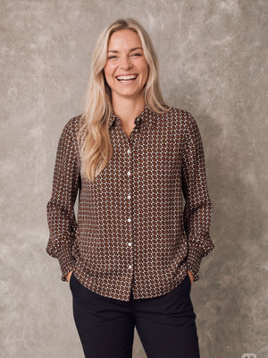 I SAY Melba Printed Blouse Blouses A93 Geometric