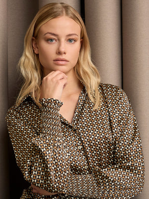 I SAY Melba Printed Blouse Blouses A93 Geometric