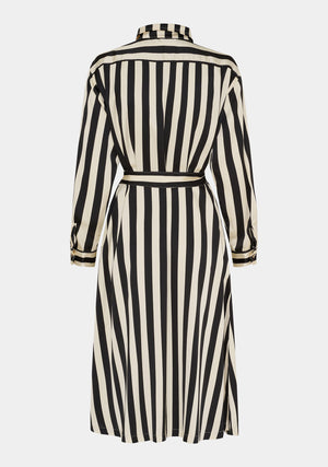 I SAY Melba Shirt Dress Dresses M27 Black/Cream Stripe