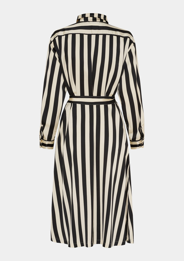 I SAY Melba Shirt Dress Dresses M27 Black/Cream Stripe