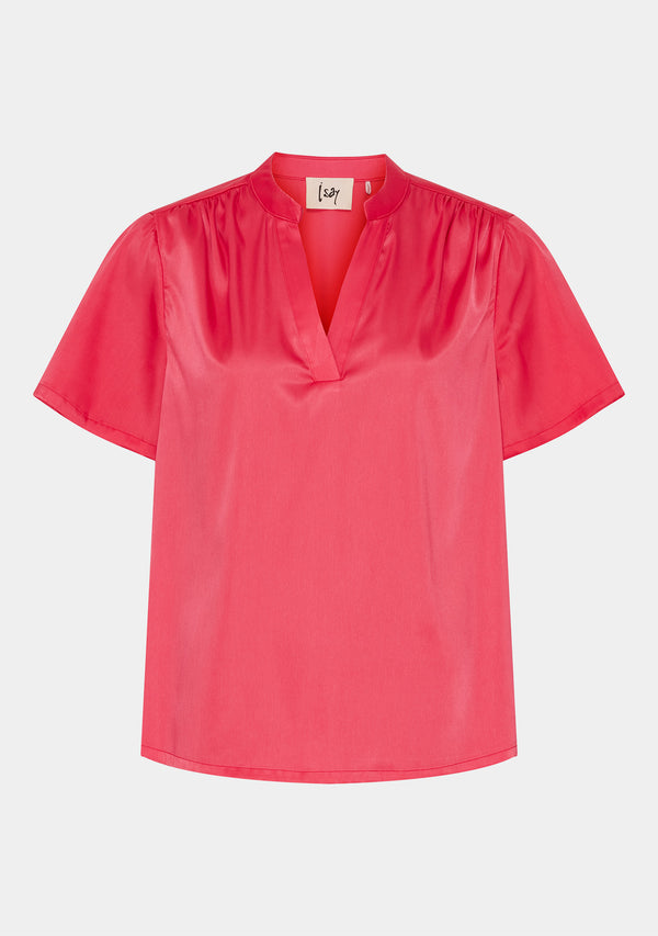 I SAY Melba V-Neck Blouse Blouses 431 Raspberry