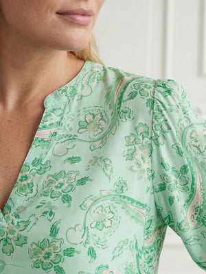 I SAY Melba s/s Blouse Blouses N34 Fresh Green Paisley