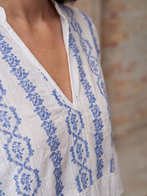 I SAY Mina Blouse Blouses N33 Blue Flower Vine