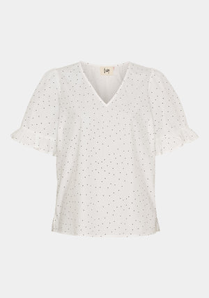 I SAY Molly Blouse Blouses L89 White w/Black