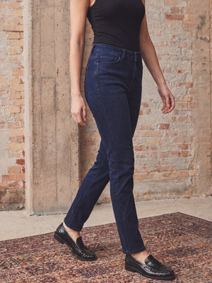 I SAY Monza Long Straight Jeans Pants 601 Blue/Black Wash