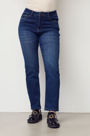I SAY Monza Straight Jeans Pants 624 Monza Mid Denim
