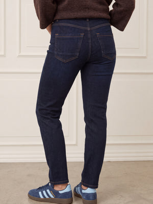 I SAY Monza Straight Jeans Pants 697 Dark Denim Unwashed