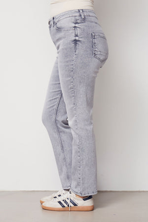 I SAY Monza Straight Jeans Pants 943 Light Grey Washed