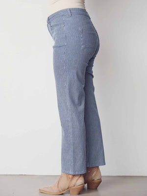 I SAY Monza Striped Jeans Pants G12 Milky Stripe