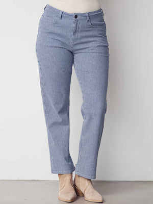 I SAY Monza Striped Jeans Pants G12 Milky Stripe