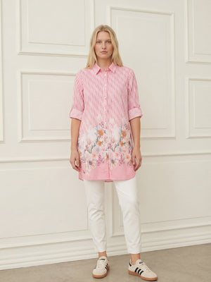 I SAY Mynte Tunic Dress Tunics N32 Pink Tone Borderprint