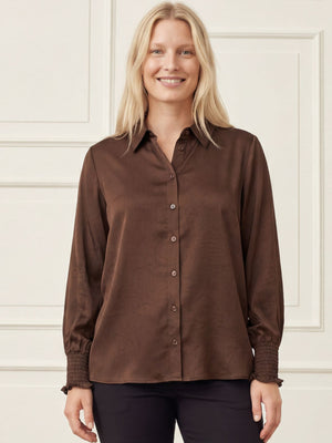 I SAY Nanina Smock Shirt Shirts 356 Dark brown