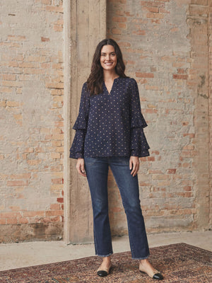 I SAY Naomi Blouse Blouses D67 Navy Dot