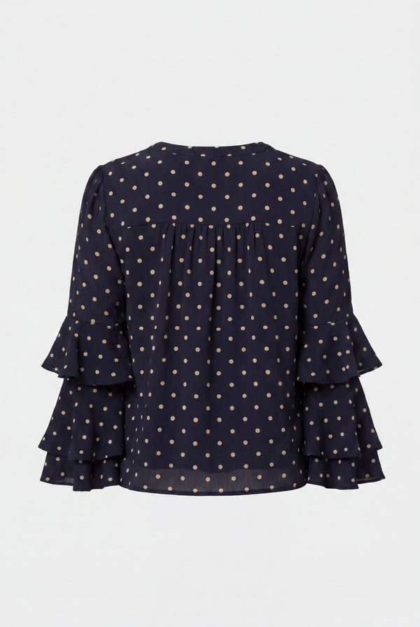 I SAY Naomi Blouse Blouses D67 Navy Dot