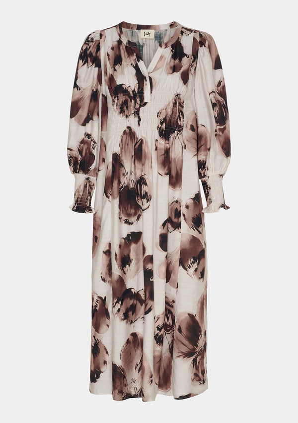 I SAY Naomi V-Neck Dress Dresses N47 Aubergine Floral