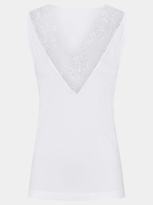 I SAY Nilla V-Neck Top Basics 100 White
