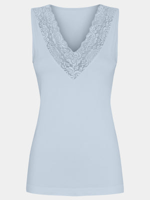 I SAY Nilla V-Neck Top Basics 619 Light Blue