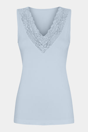 I SAY Nilla V-Neck Top Basics 619 Light Blue