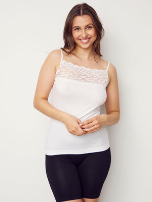 I SAY Nilla Wide Lace Top Basics 100 White