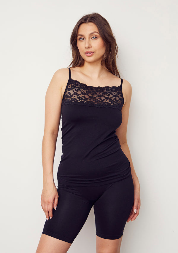 I SAY Nilla Wide Lace Top Tops 900 Black