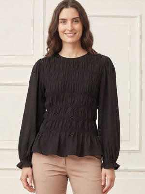 I SAY Noel Smock Blouse Blouses 900 Black